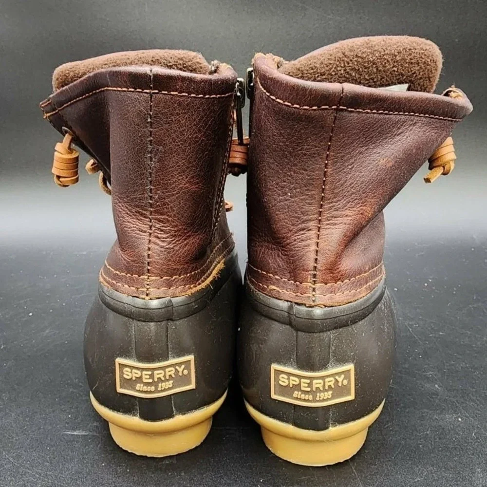 Sperry Brown Saltwater Duck Boot Womens 6M Rain Snow Winter All Weather‎ Preppy